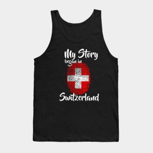 Switzerland Flag Fingerprint My Story DNA Swiss Tank Top